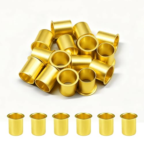 Siptenk 15PCS Brass Compression Tube Inserts for OD 3/4\", Insert Tube Support Compression Sleeve Fitting, Sleeve Ferrules for Oil Water Air Pipe