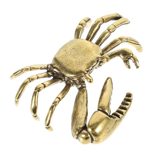 Hemobllo Figura Decorativa de Cobre Vintage con Diseño de Cangrejo con Pinzas Adorno Pequeño para Escritorio Hogar y Oficina y Artesanal
