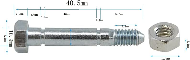 Miniatura 4 de Perno de cizalla para soplador de nieve 53200500, paquete de 10 reemplazos 510016