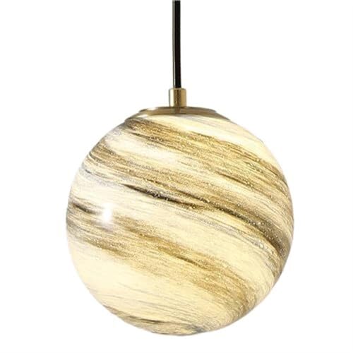 YMPFDGPW Lampadario piccolo pianeta personalità nordica, lampada a sospensione in vetro in stile minimalista creativo, lampada a sospensione a testa singola con sorgente luminosa G9, apparecchi di il
