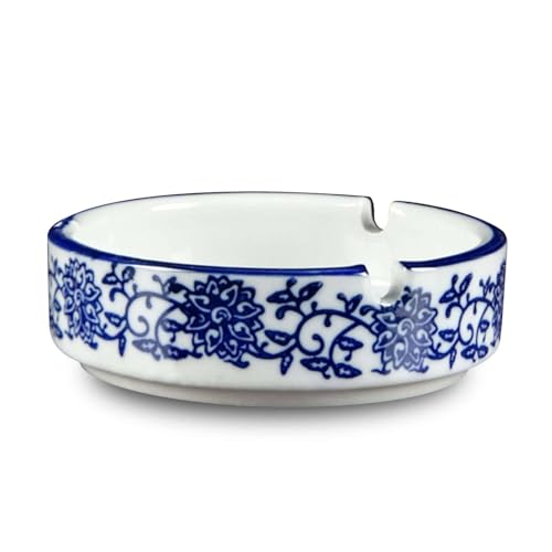 TYMYYS Kleine Zigarrenaschenbecher Für Männer, Äußere Aschenbecher Für Zigaretten Für Die Terrasse, Keramische Coole Aschenbecher Keramische Innendekorationen-blau-10x10x3cm