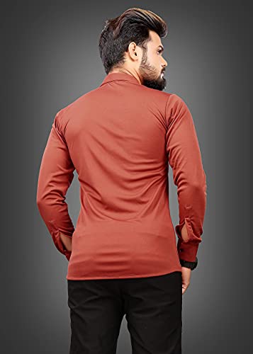 Image of DHARMEE Men's Lycra Slim Fit Printed Design Stylish Full Sleeves Shirt - Casual