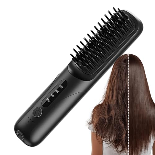 Alisador de pelo inalámbrico, herramienta portátil para alisar y el cabello, peine alisador de viaje, apartamento, salón, viajes, viajes de negocios, mujeres, hombres, viajeros Alisador de pelo inalámbrico, herramienta portátil para alisar y el cabello, peine alisador de viaje, apartamento, salón, viajes, viajes de negocios, mujeres, hombres, viajeros
