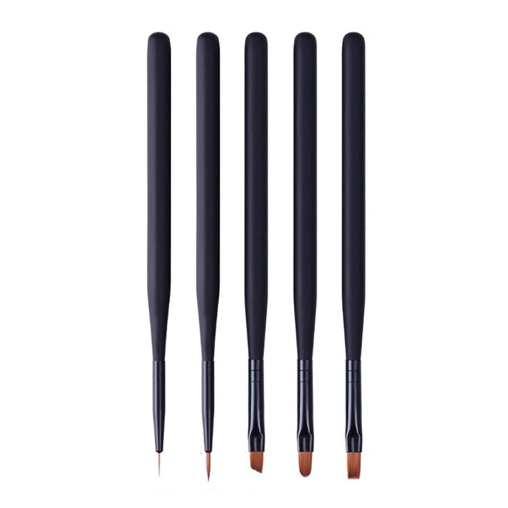 N/A Penna per stampa unghie con manico nero Pennello acrilico per nail art Pennello gel Pennelli per nail art per disegnare unghie WolFum