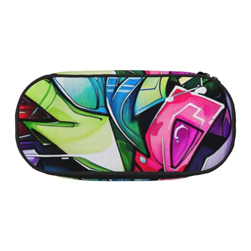 GUOLGP Estuche con cremallera y diseño de graffiti para estudiantes, suministros de oficina, almacenamiento funcional