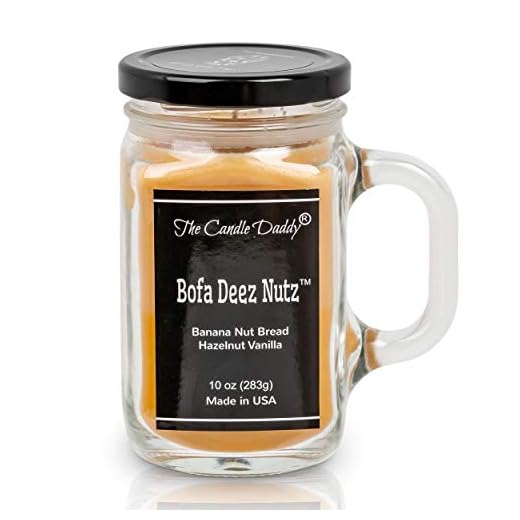 The Candle Daddy- Bofa Deez Nutz Candle - Banana Nut Bread, Hazelnut Scented Double Layer Candle - 10 oz Mason Jar Candle - Funny Gag Joke Candle Poured in Small Batches in USA