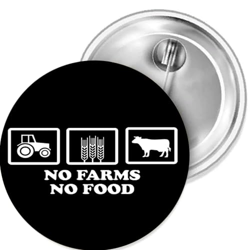 Sammys Shirt Store No Farms No Food Bauer Landwirt Button 25 mm