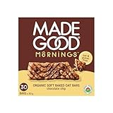 MadeGood Mornings Soft Baked Breakfast Bars, Chocolate Chip, 1.06 Oz (30 Count) Gluten Free Snacks