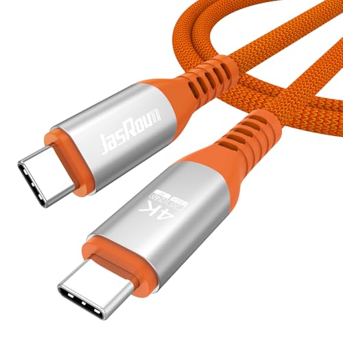 USB C Monitor Cable 3FT, 4K@60Hz Display Video/20Gbps USBC 3.2 Gen 2x2 Data Transfer/240W Charging USB Type C Power Cord Orange for KYY InnoView Lepow Z1 15.6 In ViewSonic Portable Monitor Laptop SSD