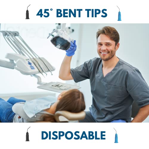 Factual Dental 100 Pcs 20 Gauge Black Pre Bent Tips Dispensing Dental Applicator Flowable Composite Sealant Oral Irrigation Mix (20G Black) #TOP3