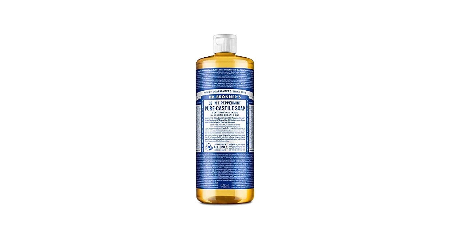 Dr. Bronner's ペパーミント石鹸 3,776ml Amazon.com : Dr. Bronner's - Pure-Castile Liquid Soap