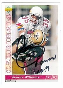 Sports Memorabilia Autograph Warehouse 64097 Aeneas Williams Autographed Football Card Phoenix Cardinals 1993 Upper Deck No. 110