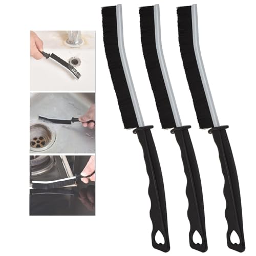 Linkgood Hartborsten Eckenreinigungsbürste, 3 Stück Multifunktionale Lückenreinigungsbürste Spaltreinigungsbürste Reinigungsbürste für Badezimmer Haushalt Küche Fliesenböden, Tiefenreinigung