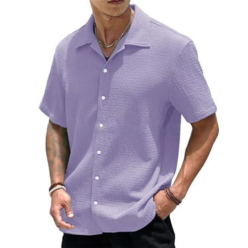 Camisa de punto acanalado vintage con cuello cubano de alta textura