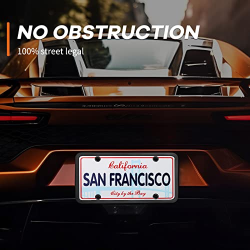 Hotor Silicone Black License Plate Frames - Universal License Plate Holders With Side-Opening Design, Practical Car Accessories, Obstruction-Free, Rattle-Proof, Weatherproof & Rust-Proof (2 Pack) #TOP3