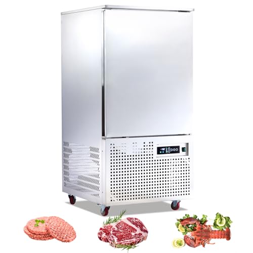 DXBaoxue Commercial Blast Chiller 10 Trays, Shock Freezing Blast Chiller & Freezer Heavy Duty, Flash Freezer for Ice Cream, Seafood, Desserts, Meat-Lowest Temperature -40°C