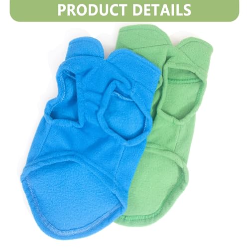 Image of 2 Pack Large Dog Sweater, XXXL Dog Sweater, Fleece Dog Sweaters with Leash Ring Winter Warm Pet Sweater Thick Clothes Pullover Dog Sweatshirt Coat,XXXL (Blue,Green)