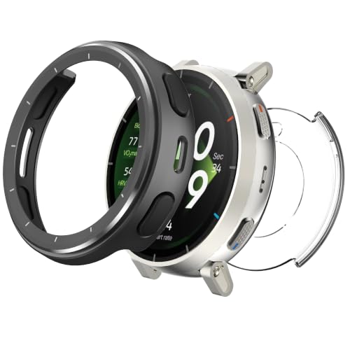 DZHAXIE Amazfit Active 3 Premium�p���^���P�[�X�A2�C��1�n�[�hPC�o�b�N�J�o�[ �~���^���[�O���[�h ���ȑϏՌ��o���p�[ �X�}�[�g�E�H�b�`�ی�J�o�[ �N���[�j���O�N���X�A�N�Z�T���[�t�� �j�����p (�_�[�N�O���[)