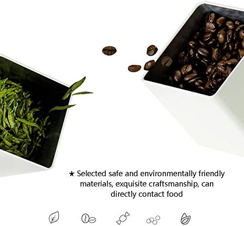 XGYUII Small Cube Tinplate Tea Canister Loose Leaf Tea Tin 4 PC Set Airtight Food Dry Storage Container Coffee Sugar Powder Products Storage Box,Dark green