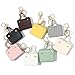 Alunsito 6 Pack Mini Makeup Bag Keychains Small Backpack Keyrings Cute Coin Purse PU Leather Lipstick Bag Card Holder Data Cable Organizer Fashion Bag Pendant Charms Accessories for Women Girls