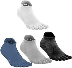 LIFE ESSENTIALS 4 Pairs of Men's Barefoot Socks, Five Toe, Cotton, Soft and Breathable (40-46), multicoloured, One size