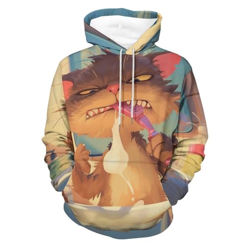 Sweatshirt chat drôle se brossant les dents pullover manches longues taille S