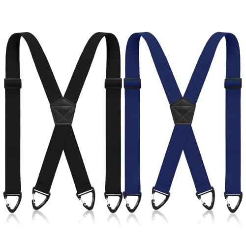 Image of Janmercy 2 Pcs X Back Hidden Suspenders for Men