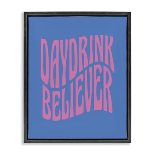 'Daydrink Believer Bold Summer Phrase'| Floating Frame Canvas Art