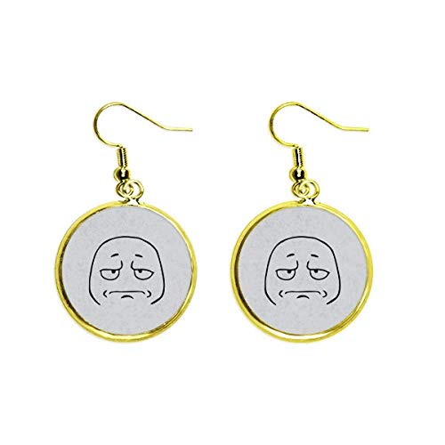 Pendientes dorados con cara triste negra joyas elegantes de mujer 1