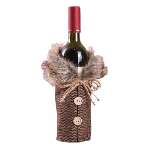 Copri bottiglia di vino di Natale, 4 pezzi Abito per bottiglia decorativa per bottiglie di Natale, Abito per bottiglia decorativa per bottiglia di Natale, Borse per bottiglia di vino di Natale, Borsa