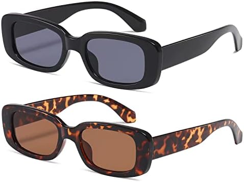 kimorn Rectangle Sunglasses for Women Men Trendy Retro Fashion Glasses 90s Vintage UV 400 Protection Square Frame K1200