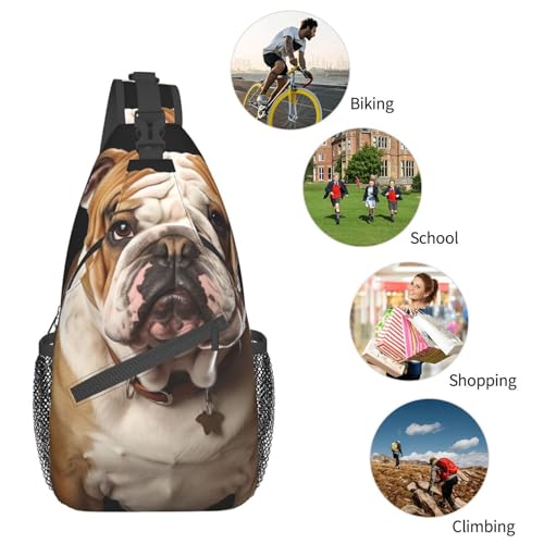 Sling Bag para hombre y mujer English-Bulldog casual miniatura 6
