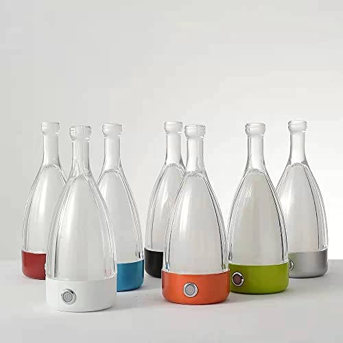 Modirnation 'Anna' Modern Table Lamp, Partable Wireless Bottle Led Light, Dimming Touch Control Switch, Usb Rechargeable, Stylish Light For Home, Office, Hotel And Restaurant (Blue) #TOP5