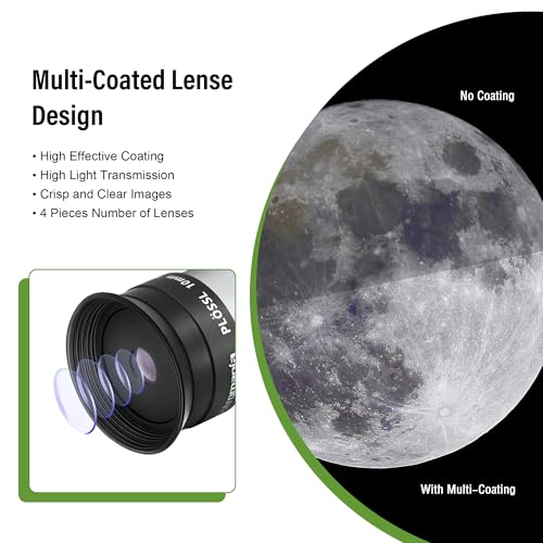 Ocular Plossl 10mm de 1.25 pulgadas con 4 elementos para telescopios astronómicos 4