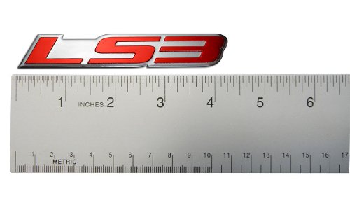 Erpart Ls3 Embossed Red On Highly Polished Silver Real Aluminum Auto Emblem Badge Nameplate Compatible With Gm General Motors Performance Chevy Corvette Camaro Ss Pontiac G8 Gxp Holden (Pack Of 2) #TOP1