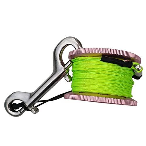 LeeQinersw Finger Spool Aluminum Alloy Reel Stainless Steel Double Ended Snap Clip Rotary Connector Anti Skid Wheel Suitable for Diving Exploration Equipment, Pink