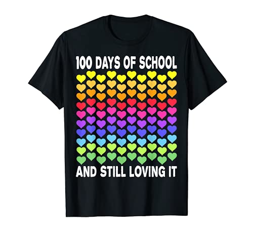 Heart Love 100 Days Of School Shirt Teacher Boy Girl Gift T-Shirt