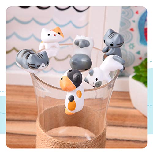 Besportble 6Pcs Mini Cats Miniature Micro Cute Garden Miniatures Craft Fairy Decor For Garden Home Micro Landscape Diy Succulent Bonsai #TOP4