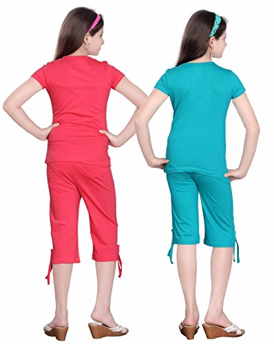 Image of SINI MINI Girls Plain Capri Set (Pack of 2)