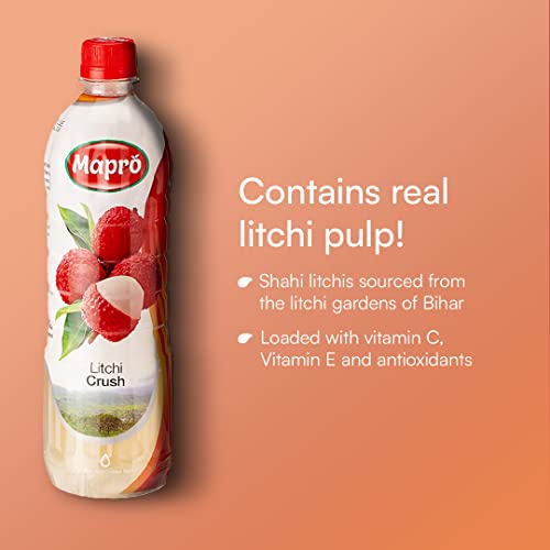 Image of Mapro Litchi Crush with Litchi Shreds, 1L (Pack of 2)