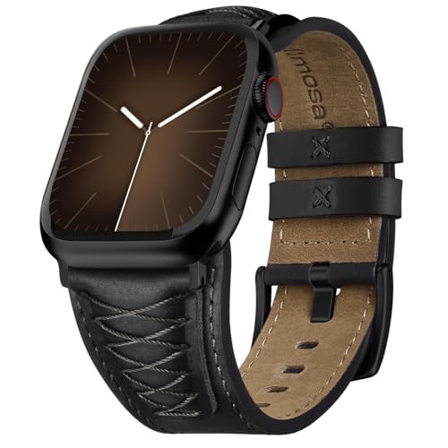 Image of Fullmosa Top Grain Vintage Leather Strap Compatible for Apple Watch