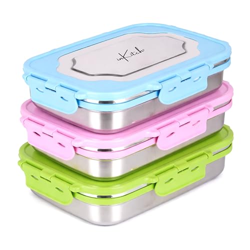 Image of Insulated Stainless Steel Lunch Box Combo Set 800ml with Airtight Leak-Proof Clip Lock Lid, Durable Lightweight Tiffin Box for Office School College Travel, Easy to Clean (Pack of 3)