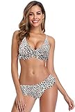 【UNTERTEIL】- Bikinihosen mit niedriger Taille, doppeltem Futter und Rüschen an den Seiten machen die Hosen einzigartiger und stilvoller, decken Ihren Hintern mäßig ab und verlängern Ihre Beinkrümmung.