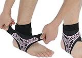 SUJAYU 2 Pack Ankle Brace & Elastic Supports for Men & Women, Ankle Support Ankle Compression Sleeve, Plantar Fasciitis Relief Achilles Tendonitis Brace Achilles Tendonitis Wrap (Pink, S/M)