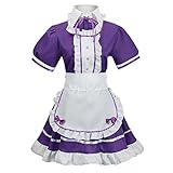 Anime K On Cosplay Costumes Yui Hirasawa Mio Akiyama Azusa Nakano Cosplay Purple Maid Uniforms Halloween Party (L)