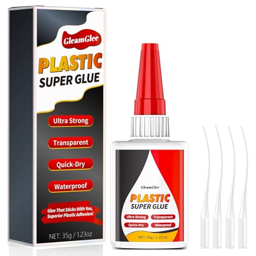 Colla per Plastica 35g – Colla Super Forte per Riparazioni in Plastica, Impermeabile e Resistente al Calore – Adesivo Trasparente per PLA, Stampa 3D, Giocattoli, Auto, ABS, PVC, Kit Fai-da-Te e Altro
