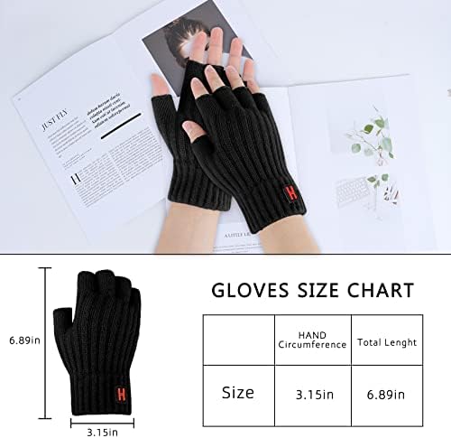 Fingerless Gloves - Men Winter Warm Gloves Half Finger Gloves Knited Fleece Thermal Gloves Working Outdoor Biking Driving for Men Women Gift