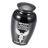 Kleine Urne aus Aluminiumlegierung, Motorradfahren Himmel, sicheres Denkmal, kleine Urne aus Aluminium