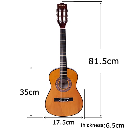 Rosefinch Classical Acoustic Guitar Beginner 1/2 Size 30 Inch Dreadnought 6 Nylon Strings Kids Youth Classical Small Mini Guitar W/Gig Bag, Tuner, Nylon Strings, Picks, Strap -30'' Natural #TOP1