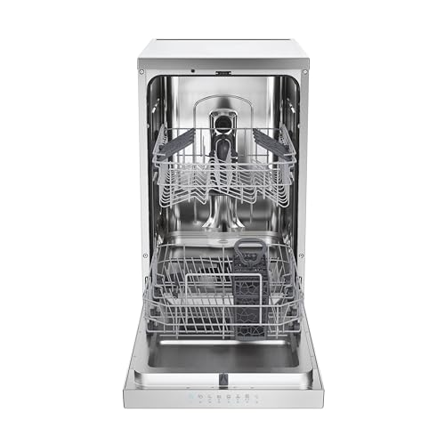 Candy Rapidò CF0C7SB0FX Geschirrspüler, 45 cm, 10 Services, Digital, WLAN, 8 Programme, antibakterielle Technologie, 47 dB, Salz- und Klarspüleranzeige, verstellbarer Oberkorb, Startzeitvorwahl,